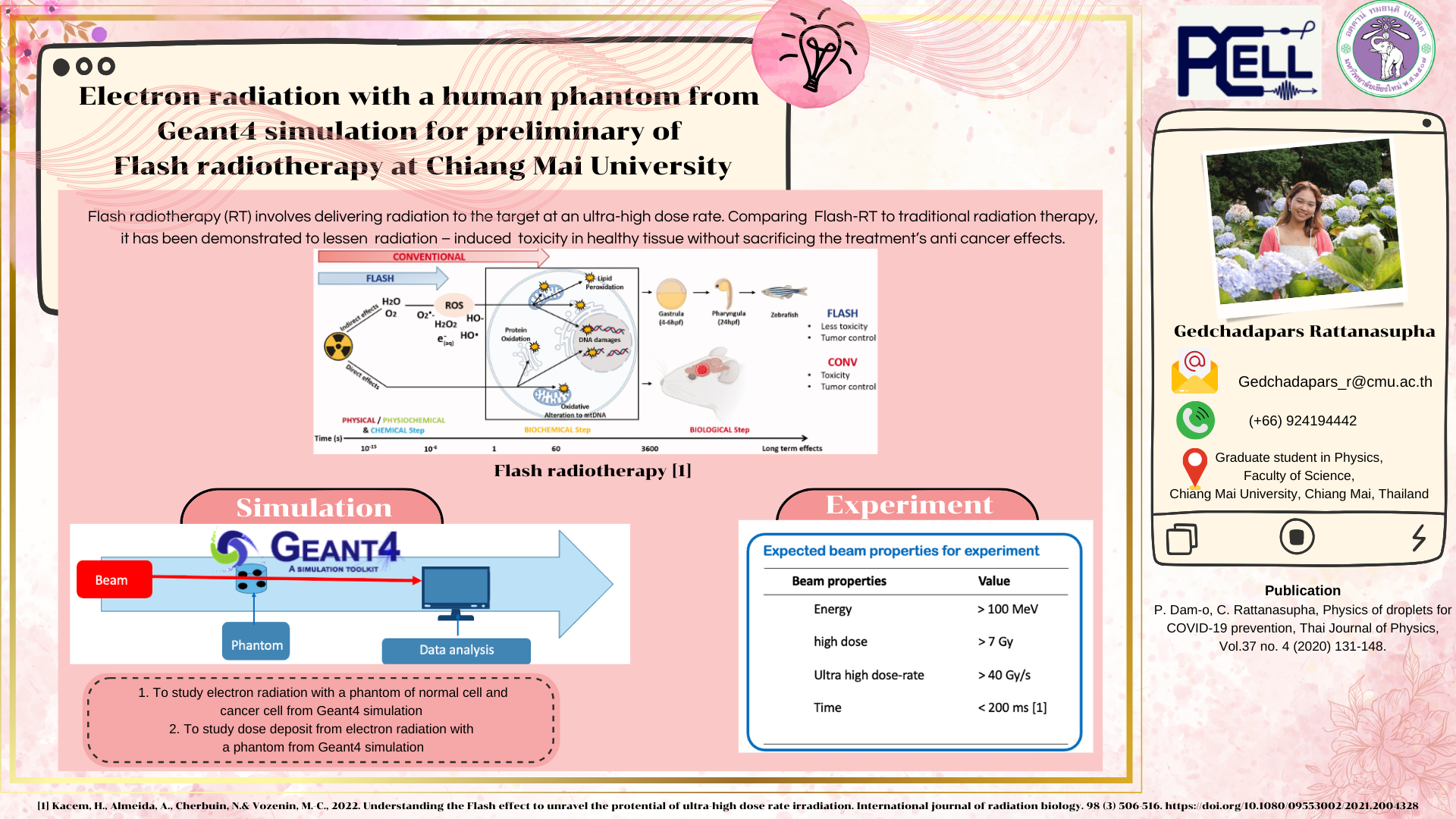 Read more about the article Electron radiation with a human phantom from Geant4 simulation for preliminary of Flash radiotherapy at Chiang Mai University